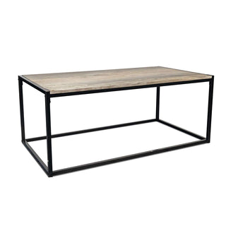 Harbour Housewares Contemporary Industrial Style Coffee Table - Rustic Light Wood with Metal Steel Frame