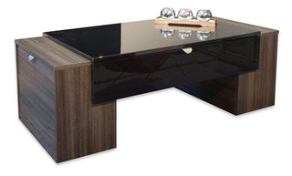 Berlioz Creations Lucky Wooden Coffee Table Black High Gloss and 123 x 42 x 55 cm